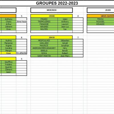 2022 - 2023 Groupes